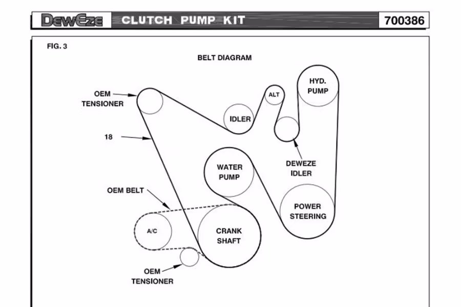 べいべい DewEze Clutch Pump Mount Kit 1999-2014 Chevy 6.0 Liter Gas