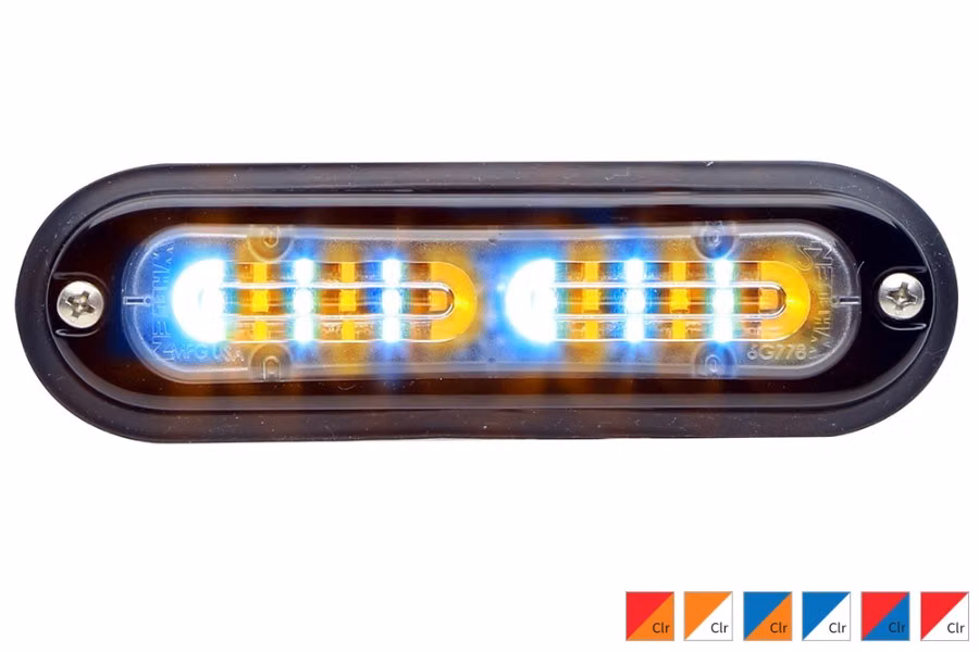 Whelen Ion T-Series Duo Color Super LED Lighthead with Clear Lens Perspective View