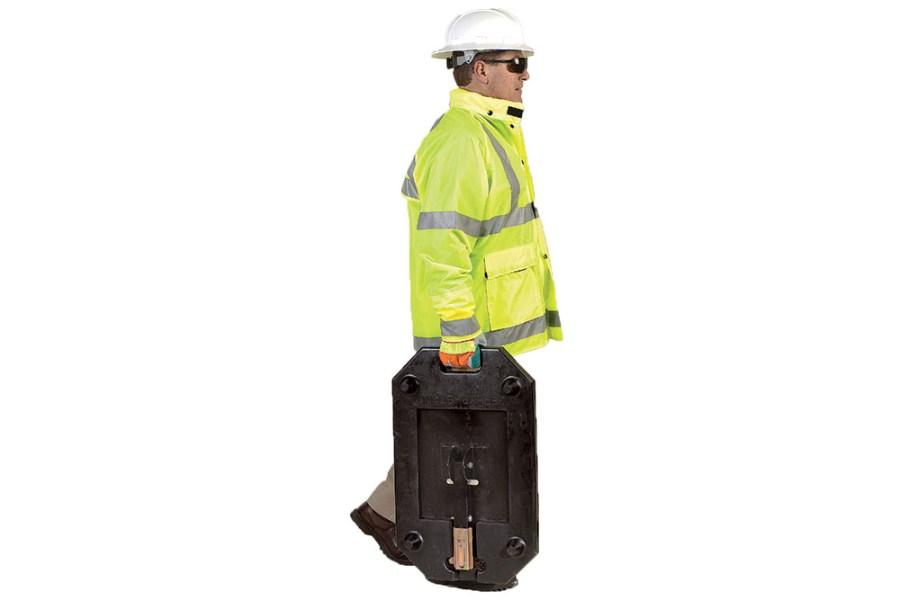 TrafFix Devices Zephyr Sign Stand with Latch Bracket Assembly Perspective View