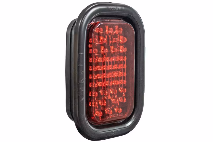Picture of MAXXIMA 10 LED Rectangular S/T/T Light w/ Short Wire and Grommet, Red Lens