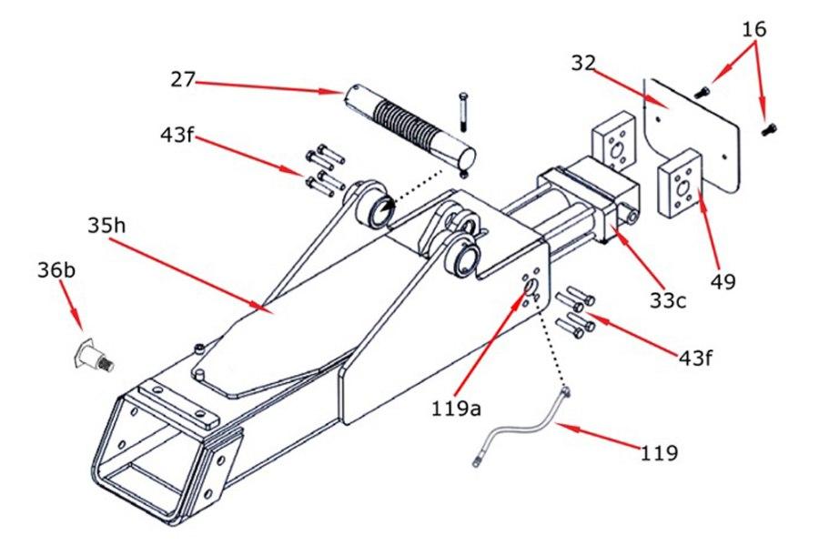 Picture of Zacklift Double Extend Cylinder 3" x 30" x 46"