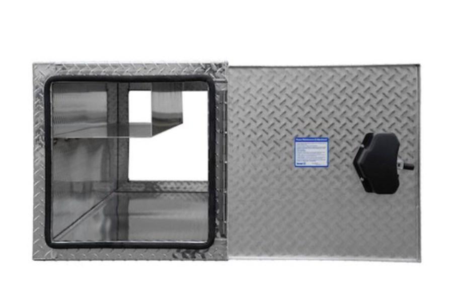Picture of Buyers Diamond Tread Aluminum Straight Side Tunnel Truck Toolbox W/Shelf