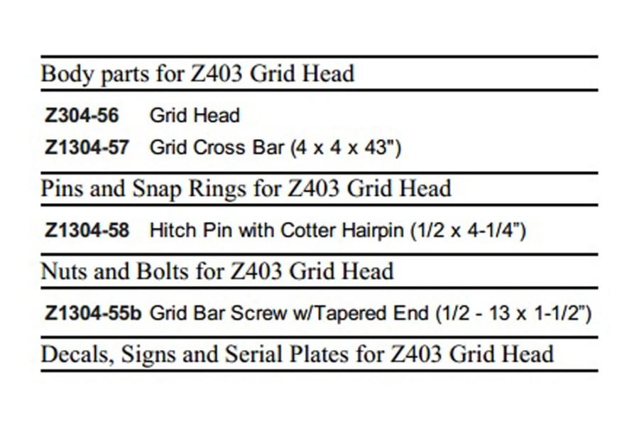 Picture of Zacklift Grid Head
