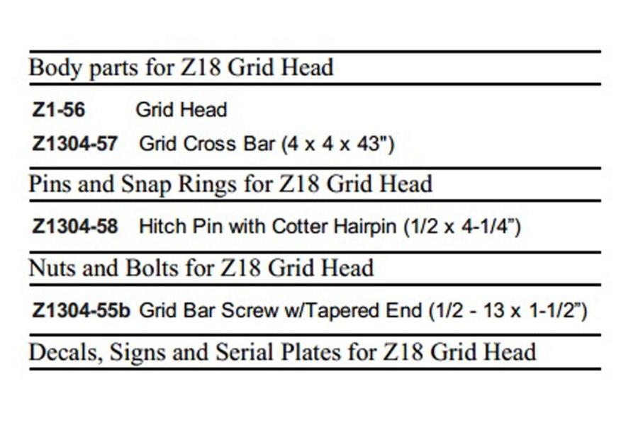 Picture of Zacklift Z18 Grid Head