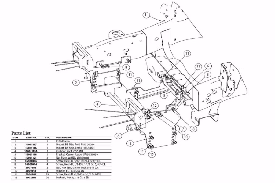 Picture of SnowDogg Mount Ford Trucks MD/MDII and VMD/VMDII Series