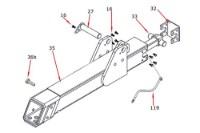 Picture of Zacklift Outer Horizontal Pivot Pin w/ Teardrop Plate 2" x 8 3/8"