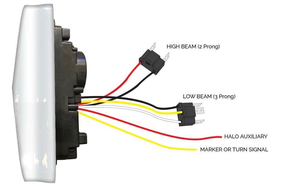 Picture of Trux Rectangular Halo LED Projector Headlight Assembly