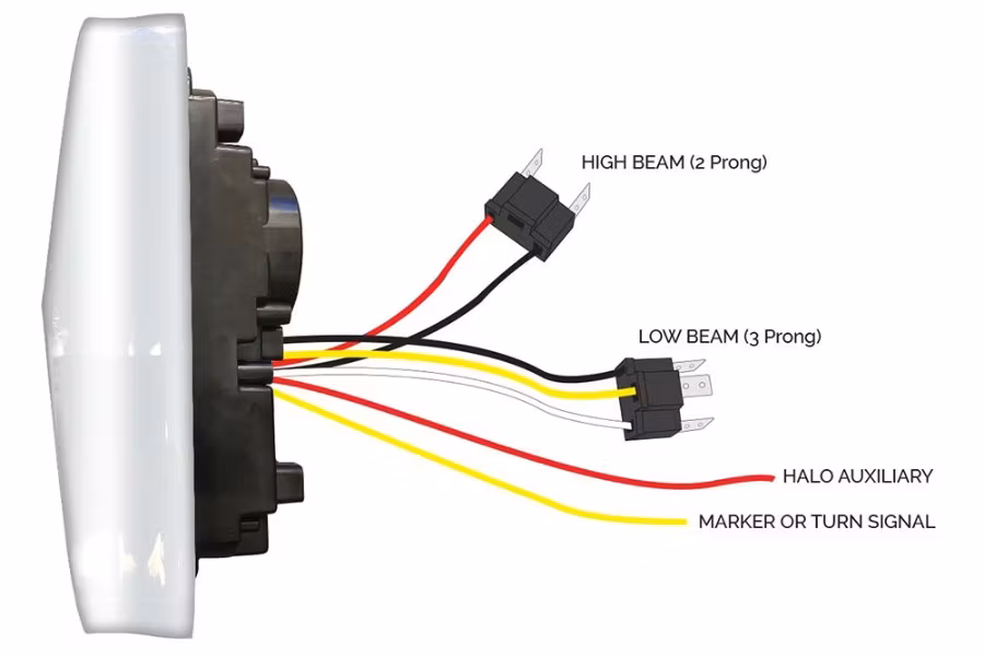 Picture of Trux Rectangular Halo LED Projector Headlight Assembly