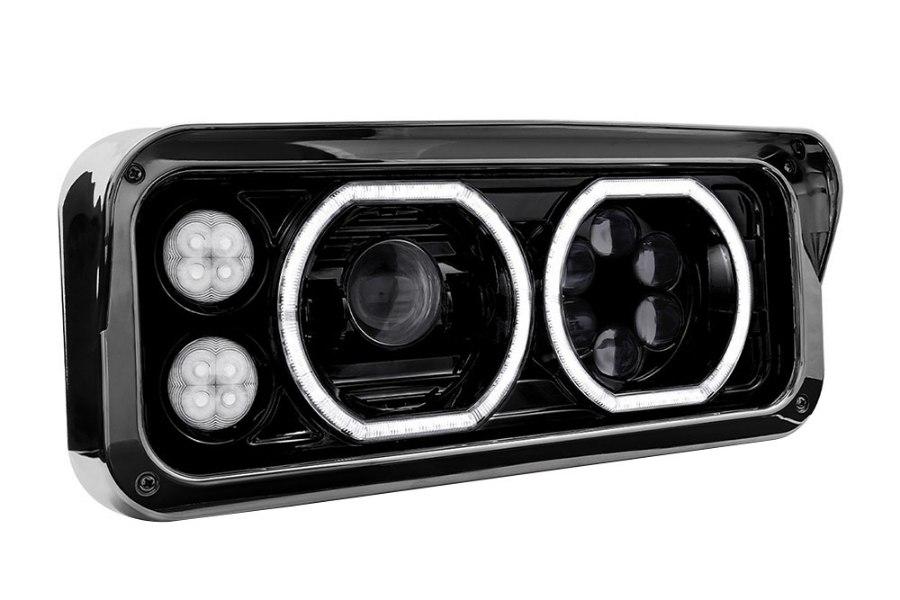 Picture of Trux Rectangular Halo LED Projector Headlight Assembly