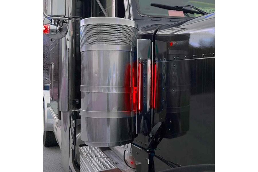Picture of Trux 15" Multifit Louvered "Glow Trim" Air Cleaner LED Light Bars - Peterbilt