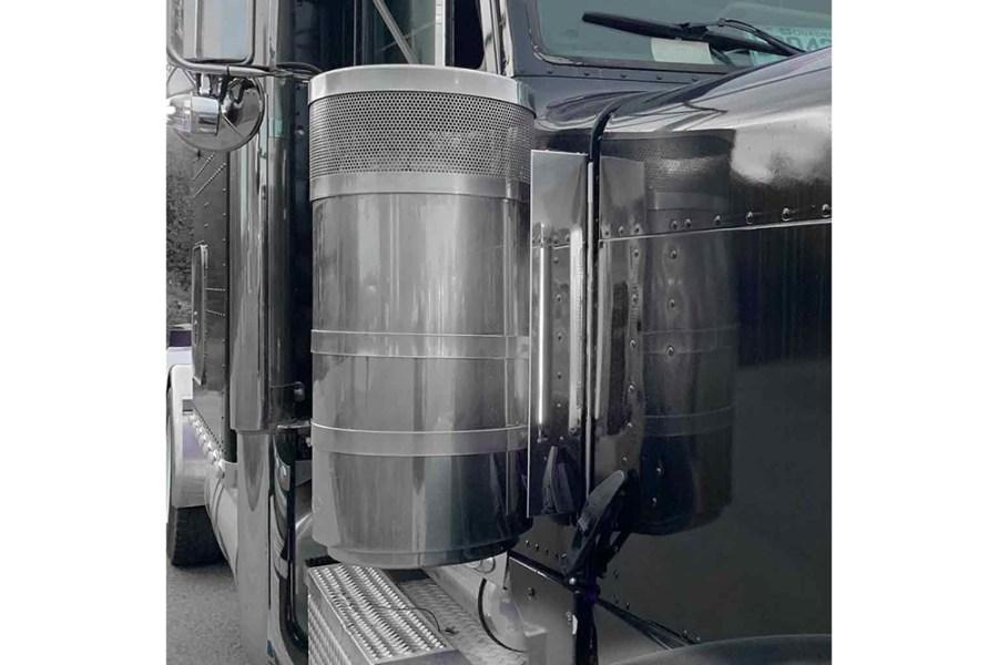 Picture of Trux 15" Multifit Louvered "Glow Trim" Air Cleaner LED Light Bars - Peterbilt