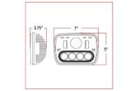 Picture of Trux LED Projection Headlight w/ Auxiliary Halo Oblong - Combonation High/Low
Beam