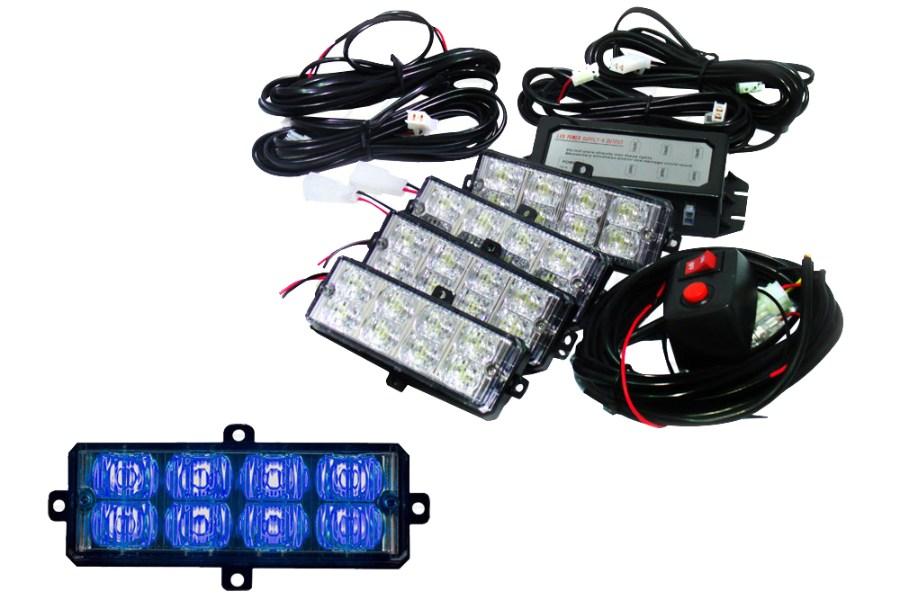 Race Sport L.E.D Grill Strobe Light Kit Perspective View