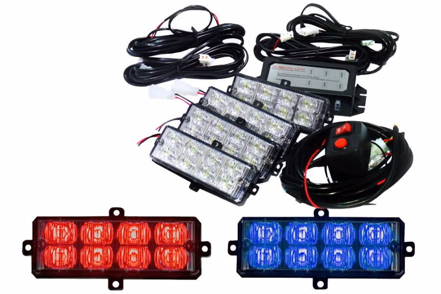 Race Sport L.E.D Grill Strobe Light Kit Close Up Detail
