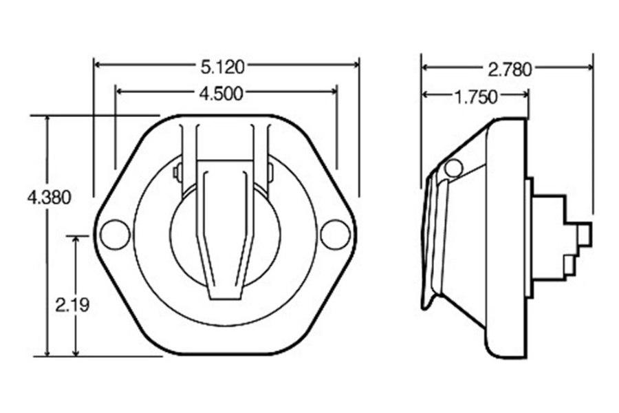 Picture of Truck-Lite 7 Split Pin Surface Mount Receptacle