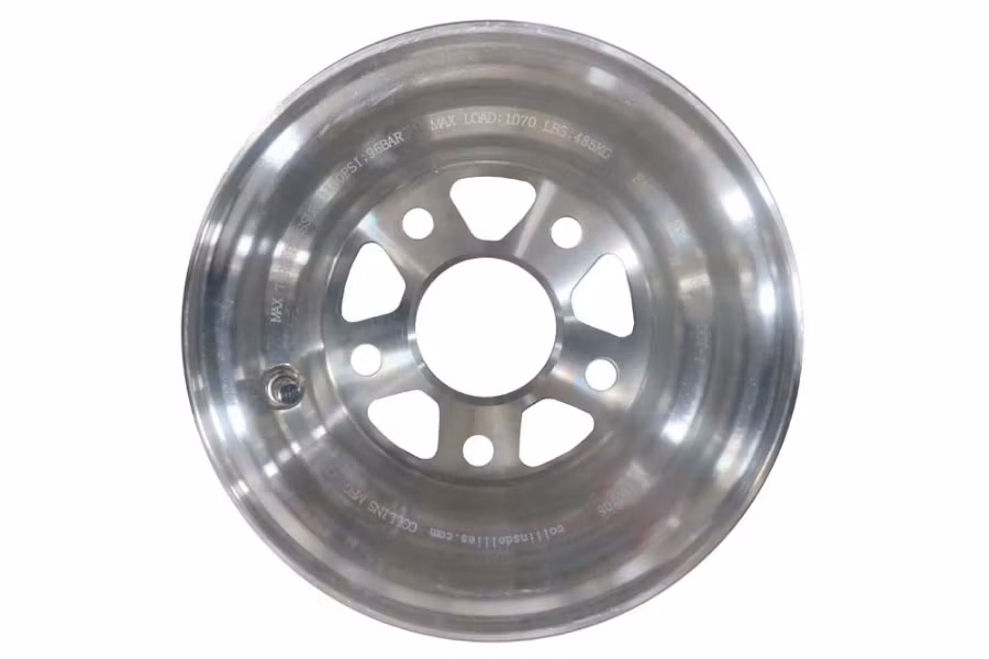 Picture of Collins Dolly Replacement Wheel Aluminum Slotted Diamond Cut Finish 8" x 3.75"
- Wheel Only