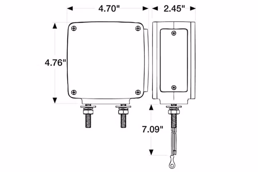 Picture of Truck-Lite Square 24 Diode Red/Amber LED Pedestal Light
