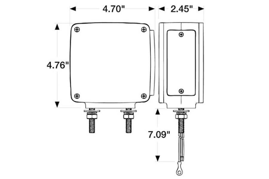 Picture of Truck-Lite Square 24 Diode Red/Amber LED Pedestal Light