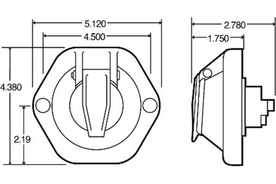 Picture of Truck-Lite 7 Solid Pin Surface Mount Threaded Stacking Studs Receptacle