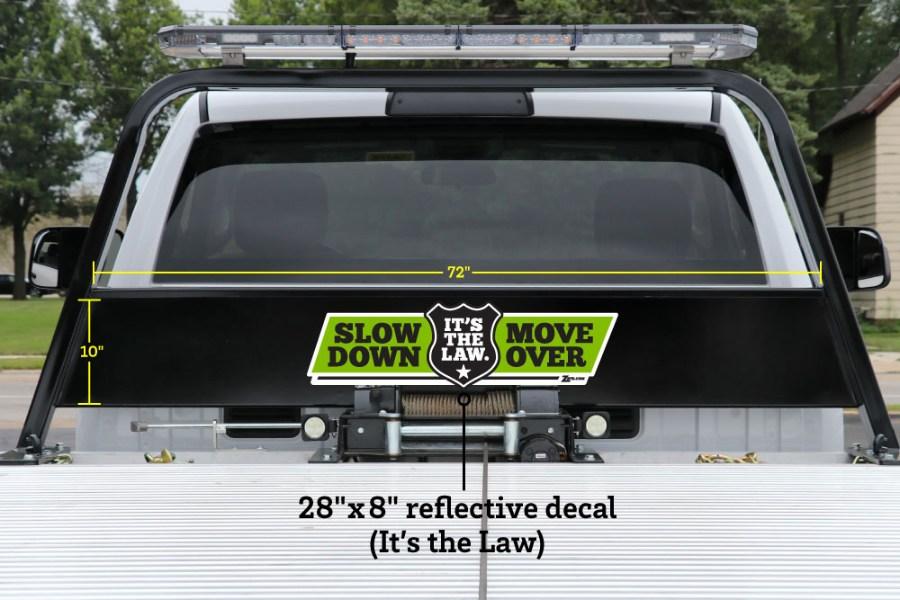 Picture of Zip's Reflective Vinyl Pylon Decal - Slow Down Move Over It's The Law