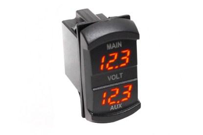 Picture of Race Sport Rocker Switch sized Dual Volt Meter 10-60V