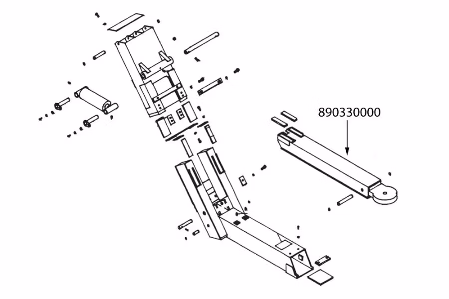 Picture of Miller Wheel Lift Inner Stinger Weldment, Vulcan 880 / 890