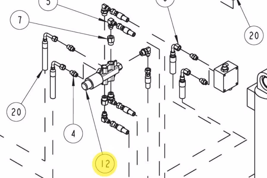 Picture of Miller VALVE, 6 WAY DIVERTER, 12V