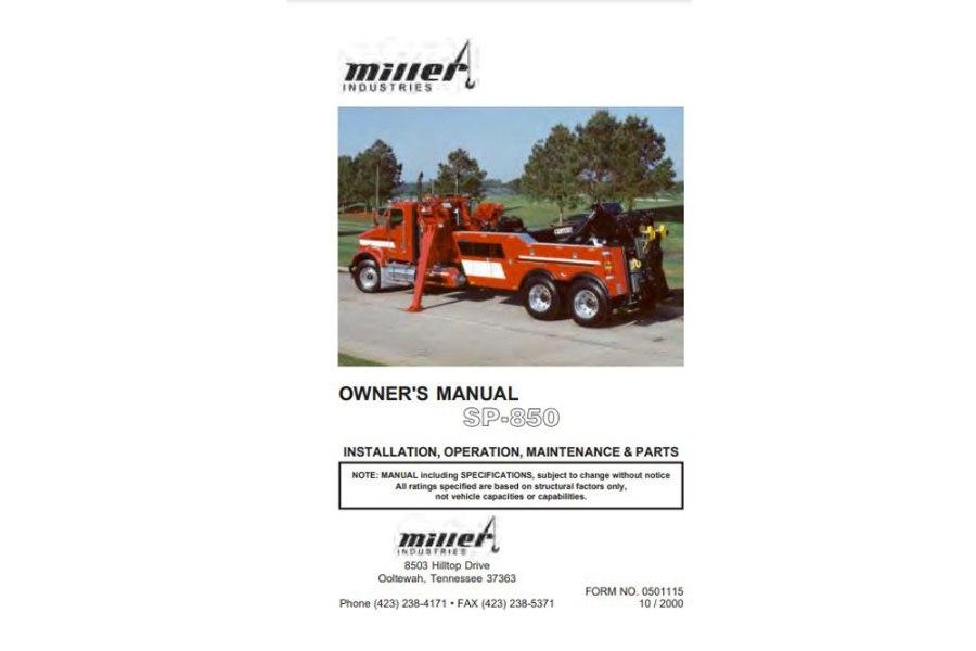 Picture of Sp850 Owner'S Manual