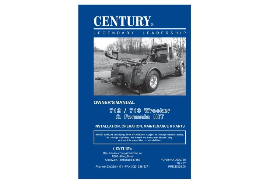 Picture of Century 712/716 Wrecker and Formula IIIT Owners Manual
