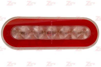 Picture of Miller, 6" Oval Light, Clear/Red