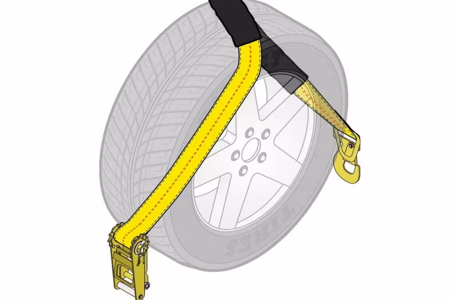 Picture of B/A Products Wheel Lift Strap w/ Flat Snap Hook, D-Ring and Cordura Sleeve
