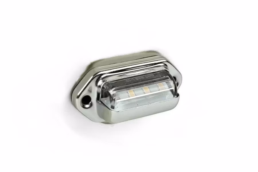 Picture of Maxxima LED License Light - 1.7" X 1" With Stainless Steel Chrome Bezel