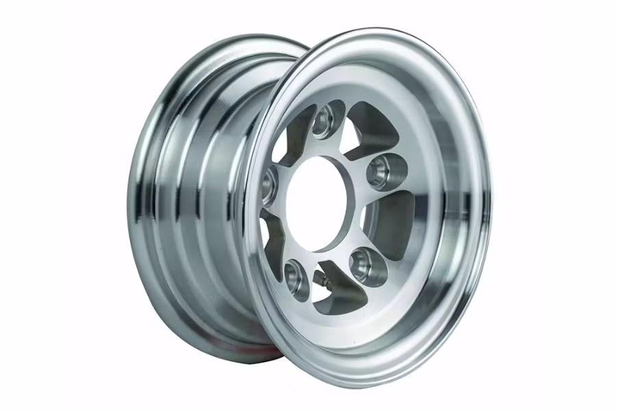Picture of Collins Dolly Replacement Wheel Aluminum Slotted Diamond Cut Finish 8" x 3.75"
- Wheel Only