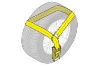 B/A Products "Chevron Style" Wheel Lift Tie-Down Assembly with Lasso Strap and Ratchetwith Bent Finger Hook Additional view
