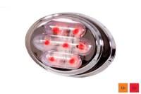 Picture of Maxxima 3" x 2" Mini Oval SS Clearance Marker Lights w/ Clear Lens and 7 LEDs