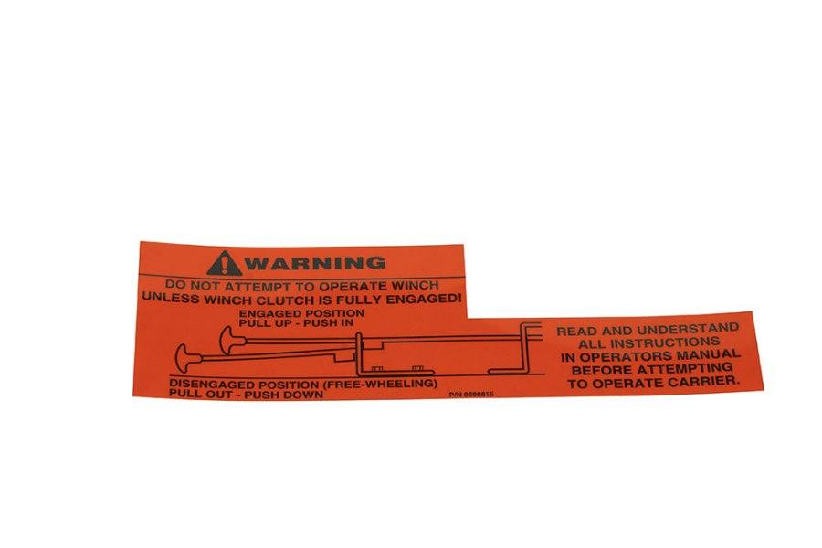 Picture of Label Winch Safety Decal