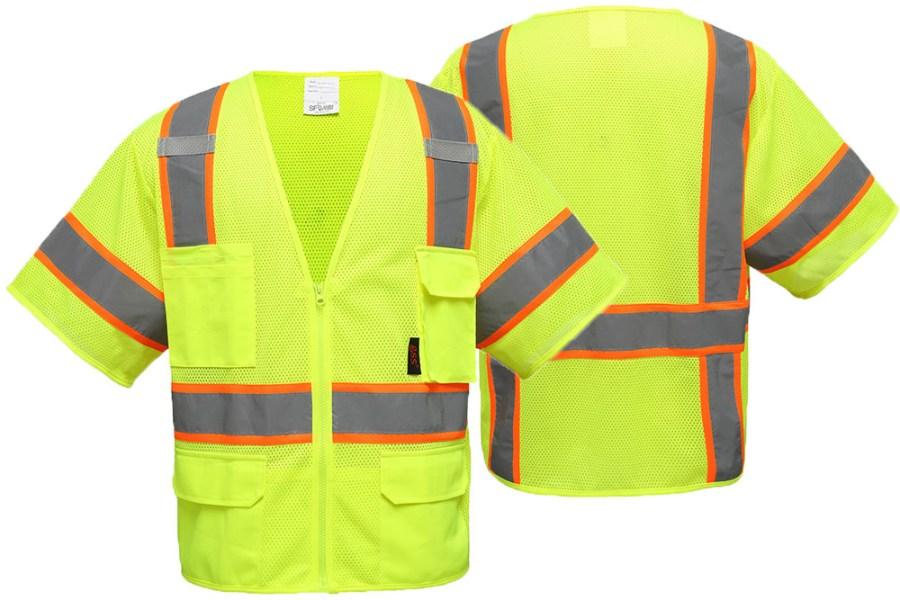 GSS Safety Class 3 Premium Two Tone Reflective Safety Vest w/6 Pockets Additional view