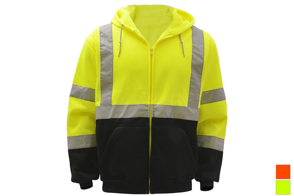 Picture of GSS Safety Class 3 Full Zipper Hooded Sweatshirt with Black Bottom