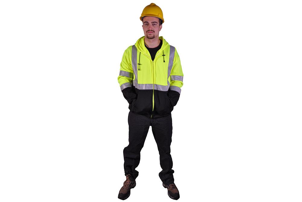 Picture of GSS Safety Class 3 Full Zipper Hooded Sweatshirt with Black Bottom