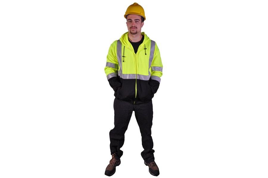 Picture of GSS Safety Class 3 Full Zipper Hooded Sweatshirt with Black Bottom
