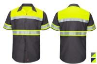 Picture of Red Kap Hi-Visibility Colorblock Ripstop Short Sleeve Work Shirt