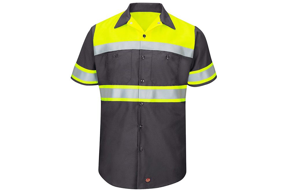 Picture of Red Kap Hi-Visibility Colorblock Ripstop Short Sleeve Work Shirt