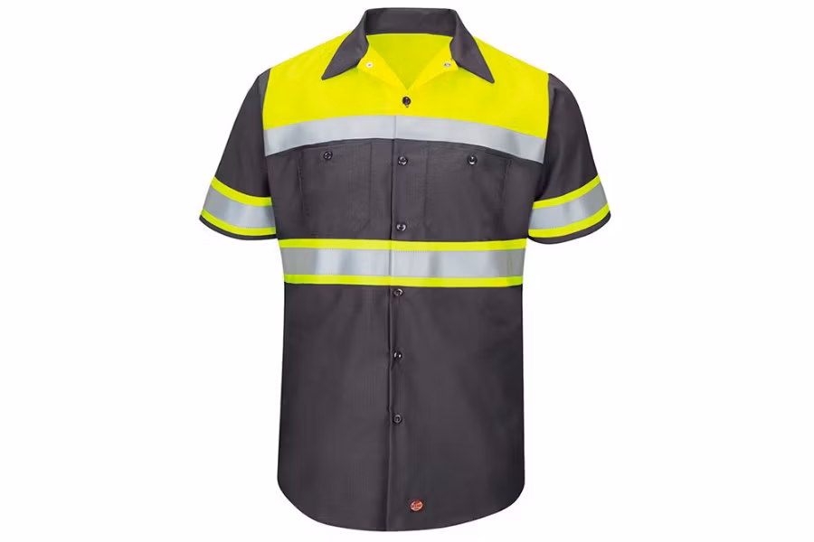 Picture of Red Kap Hi-Visibility Colorblock Ripstop Short Sleeve Work Shirt