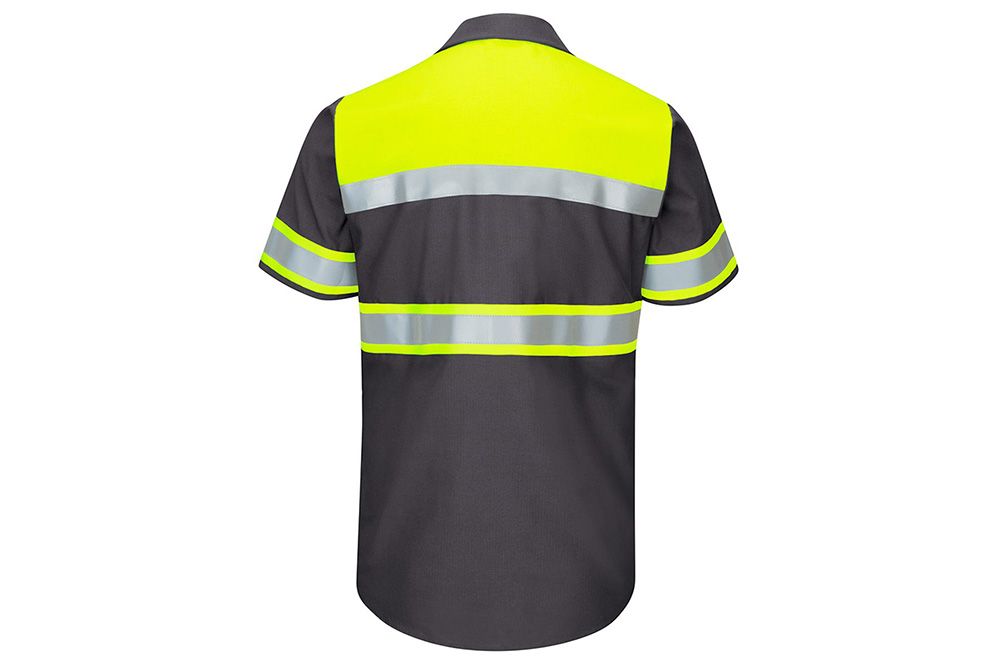 Picture of Red Kap Hi-Visibility Colorblock Ripstop Short Sleeve Work Shirt