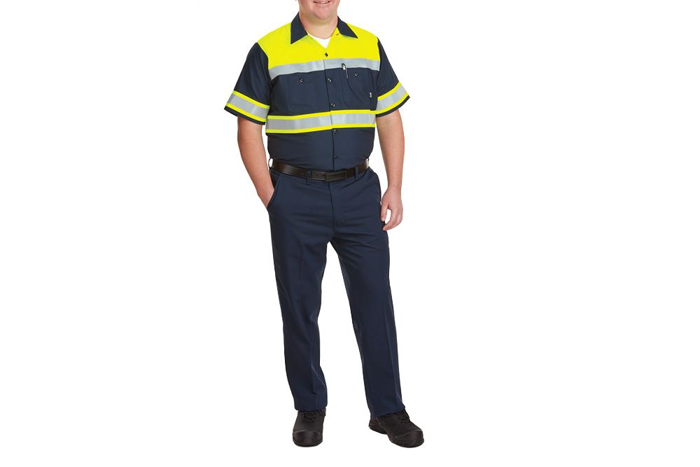 Picture of Red Kap Hi-Visibility Colorblock Ripstop Short Sleeve Work Shirt