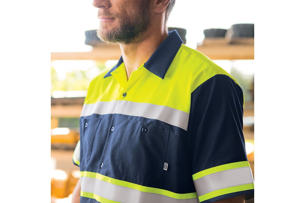 Picture of Red Kap Hi-Visibility Colorblock Ripstop Short Sleeve Work Shirt