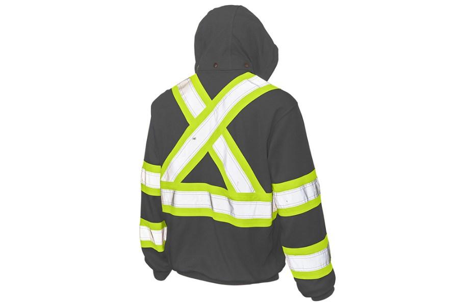 Tough Duck Safety Unlined Full-Zip Hooded Sweatshirt Close Up Detail