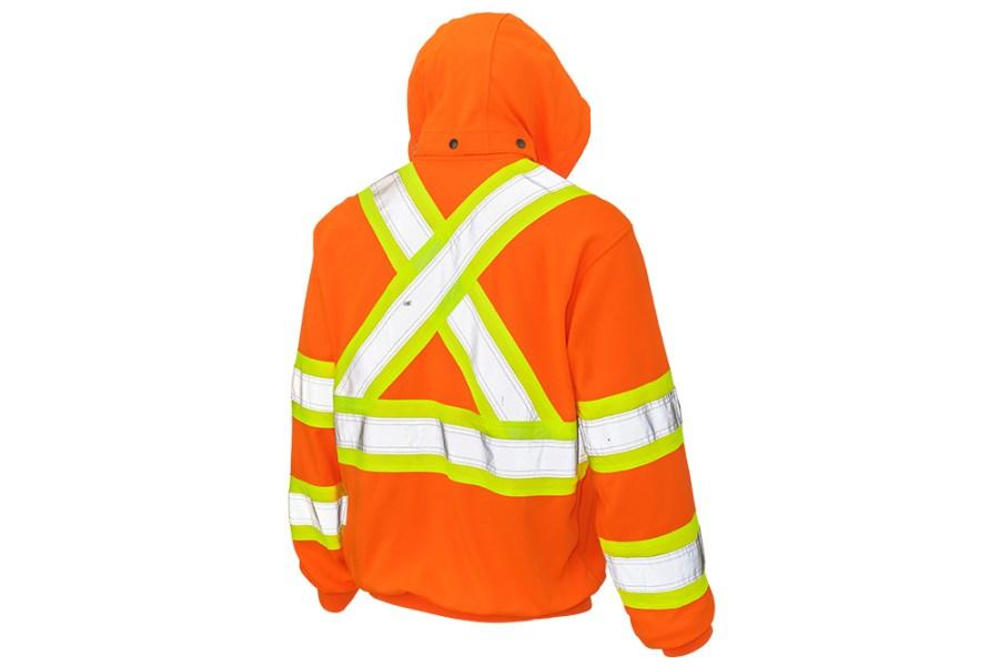 Tough Duck Safety Unlined Full-Zip Hooded Sweatshirt Perspective View