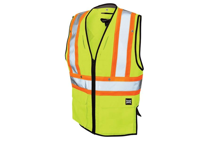 Tough Duck Safety Harness Compatible Safety Vest Feature Close-up