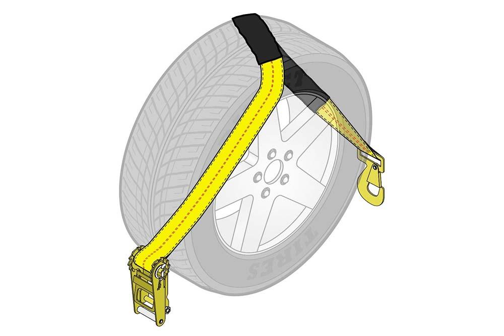 AW Direct Tow Pro Wheel Lift Tie-Down Strap with Flat Snap Hook and ...